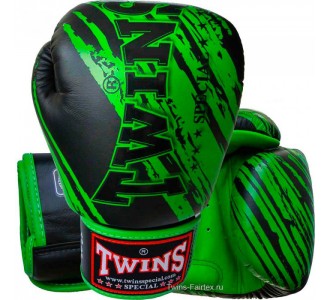 Боксерские перчатки Twins Special с рисунком (FBGV-TW2 black-green)